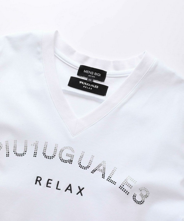 【1PIU1UGUALE3 RELAX】別注　ロゴラインストーンTシャツ 詳細画像 5
