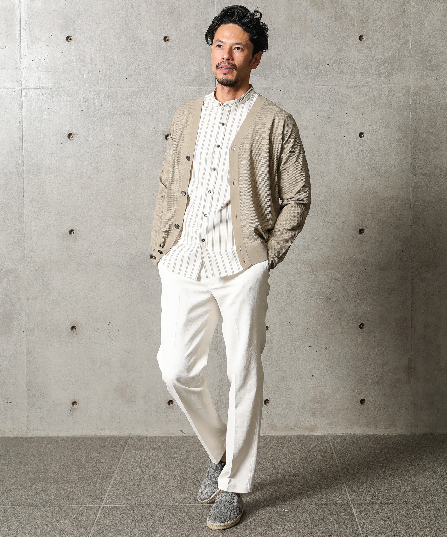 マルチストライプパターン バンドカラーシャツ メンズファッション通販 Men S Bigi Online Store メンズビギ オンラインストア