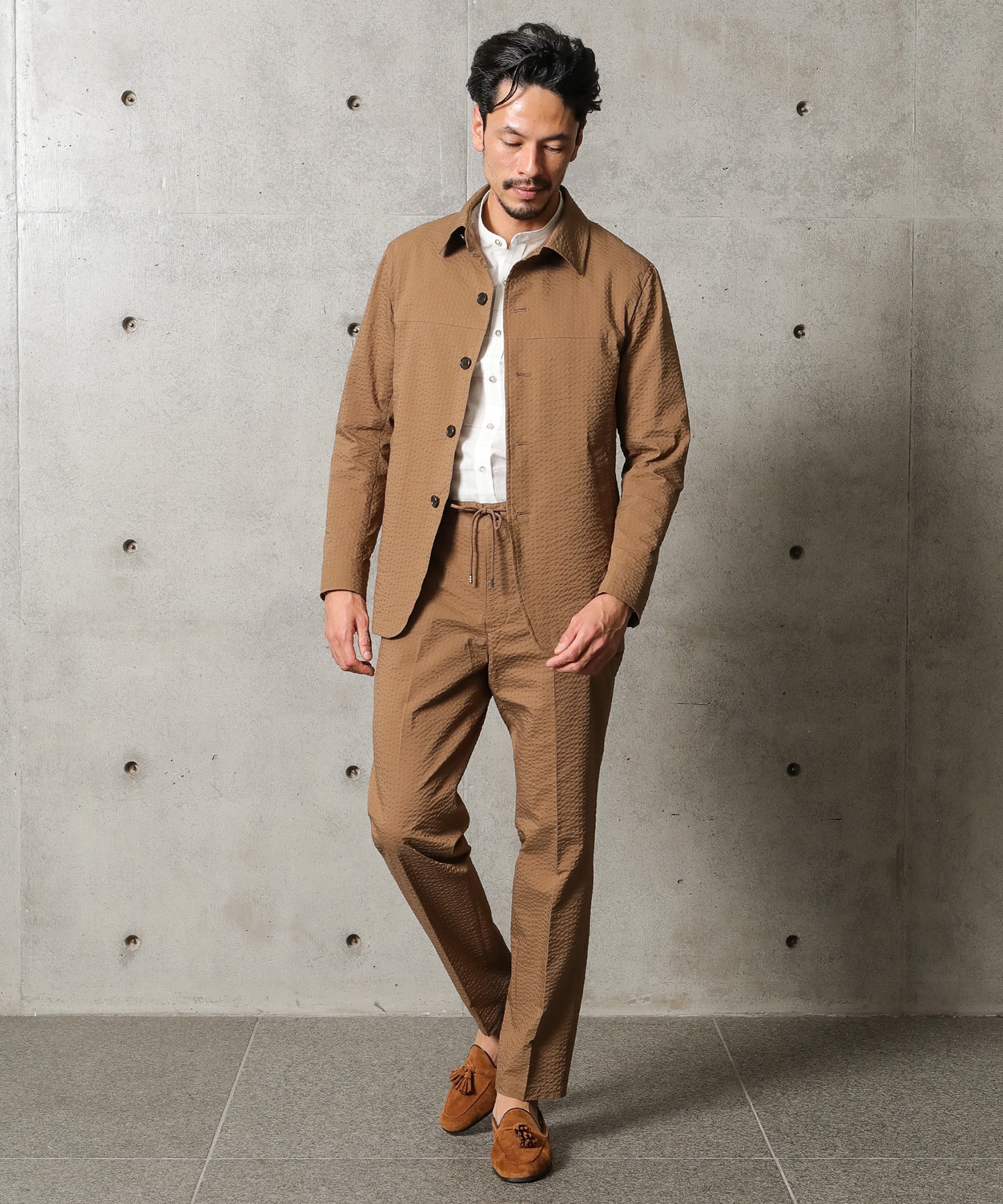 コードチェックローン バンドカラーシャツ メンズファッション通販 Men S Bigi Online Store メンズビギ オンラインストア