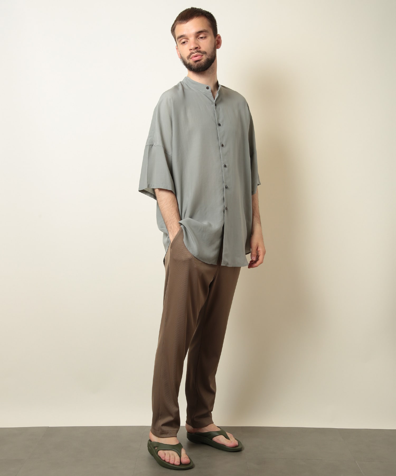 リヨセルポプリンバンドカラードルマンスリーブシャツ メンズファッション通販 Men S Bigi Online Store メンズビギ オンラインストア