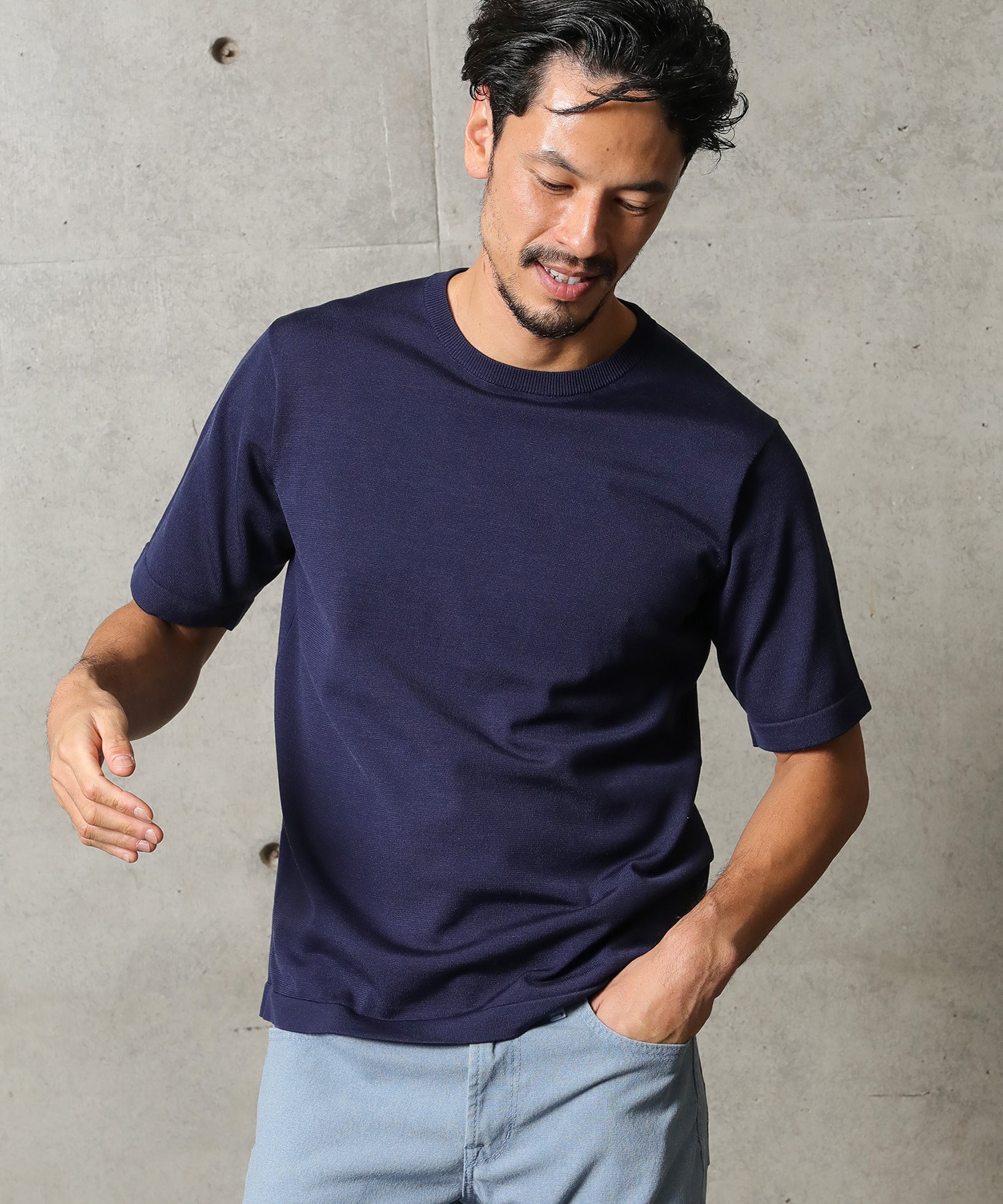 14gプレーティング天竺ハイゲージニット メンズファッション通販 Men S Bigi Online Store メンズビギ オンラインストア