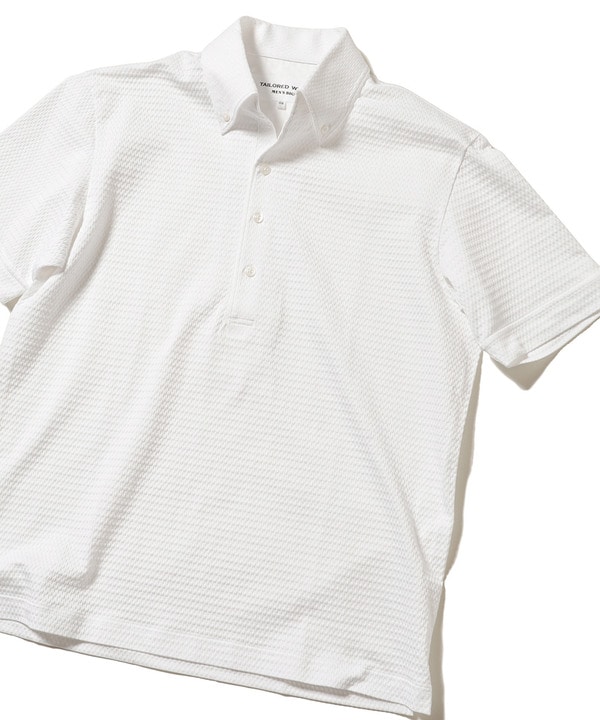 【COOL MAX(クールマックス)】使用　高機能ボタンダウンポロシャツ/TAILORED WEARライン 詳細画像 ホワイト 1