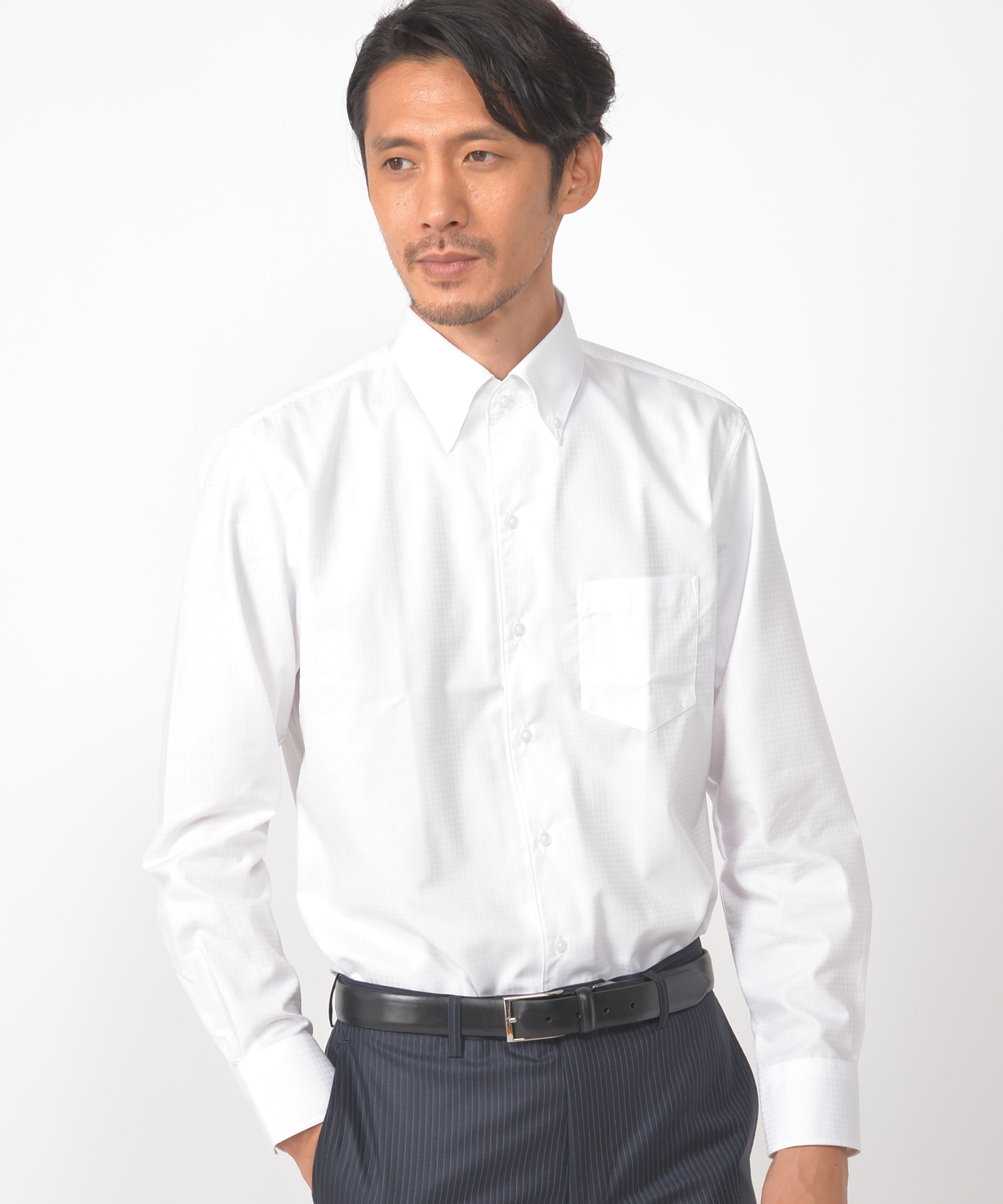 イージーケア ワンピースカラー Tc千鳥格子ジャガードシャツ メンズファッション通販 Men S Bigi Online Store メンズビギ オンラインストア