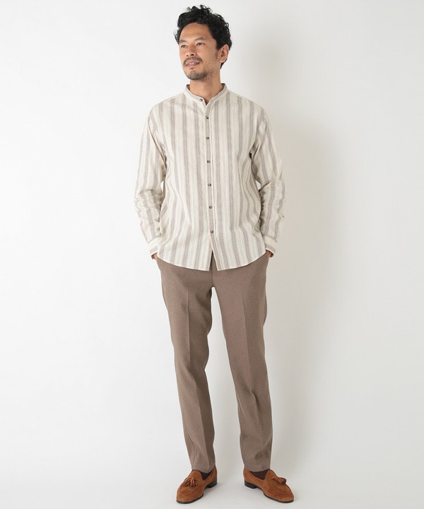 オリエンタルジャガードストライプシャツ　fabric made in japan 詳細画像 3