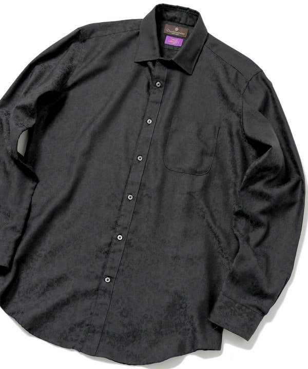 ＜LIBERTY(リバティ)＞バロック調フラワージャガードシャツ　made in japan 詳細画像 ブラック 1