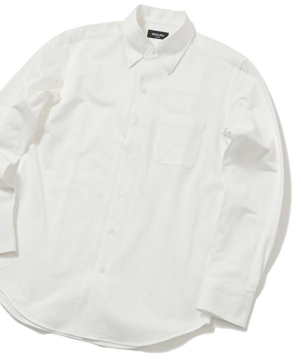【COOLMAX】サッカー調ブロックチェックシャツ fabric made in japan 詳細画像 ホワイト 1