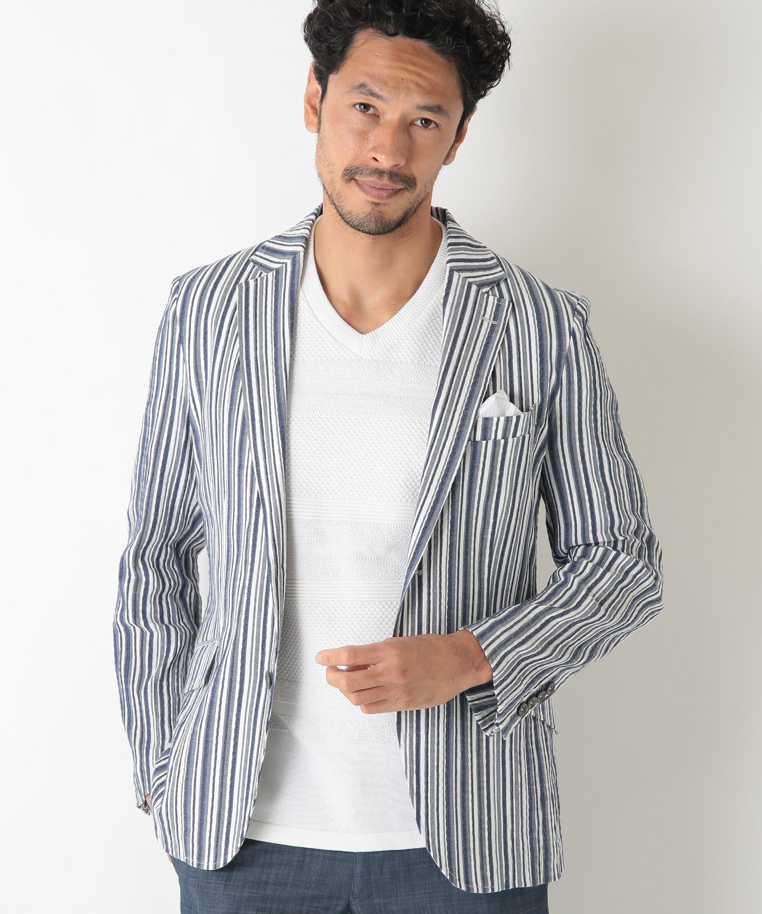 マルチタックストライプジャケット Fabric Made In Japan メンズファッション通販 Men S Bigi Online Store メンズビギ オンラインストア