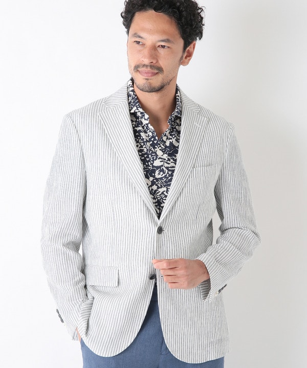 コットンtimes;リネン ストライプジャケット fabric made in japan｜メンズファッション通販 MEN'S BIGI  ONLINE STORE (メンズビギ オンラインストア)