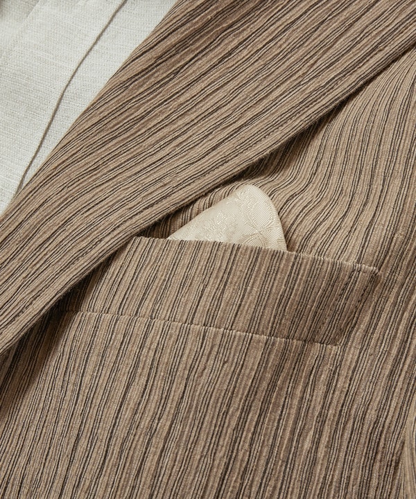 コットン×リネン ストライプジャケット fabric made in japan 詳細画像 8