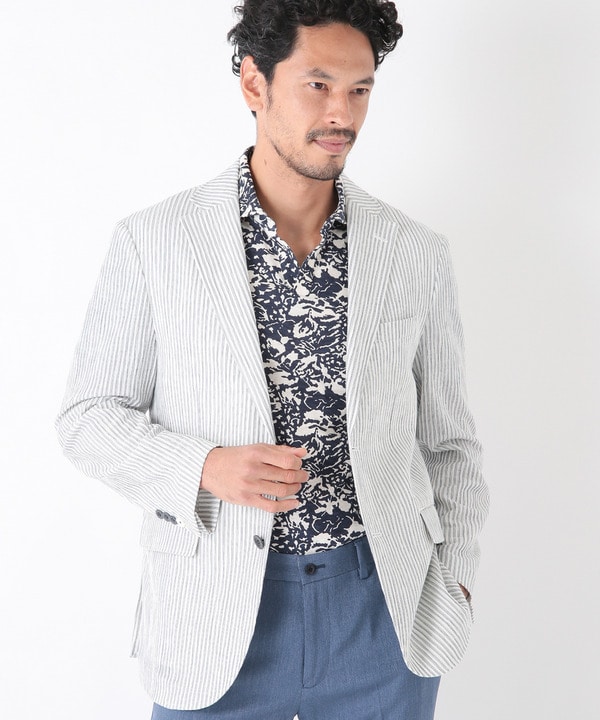 コットン×リネン ストライプジャケット fabric made in japan｜メンズファッション通販 MEN'S BIGI ONLINE  STORE (メンズビギ オンラインストア)