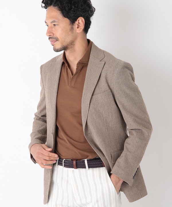 コットン×リネン ストライプジャケット fabric made in japan｜メンズファッション通販 MEN'S BIGI ONLINE  STORE (メンズビギ オンラインストア)