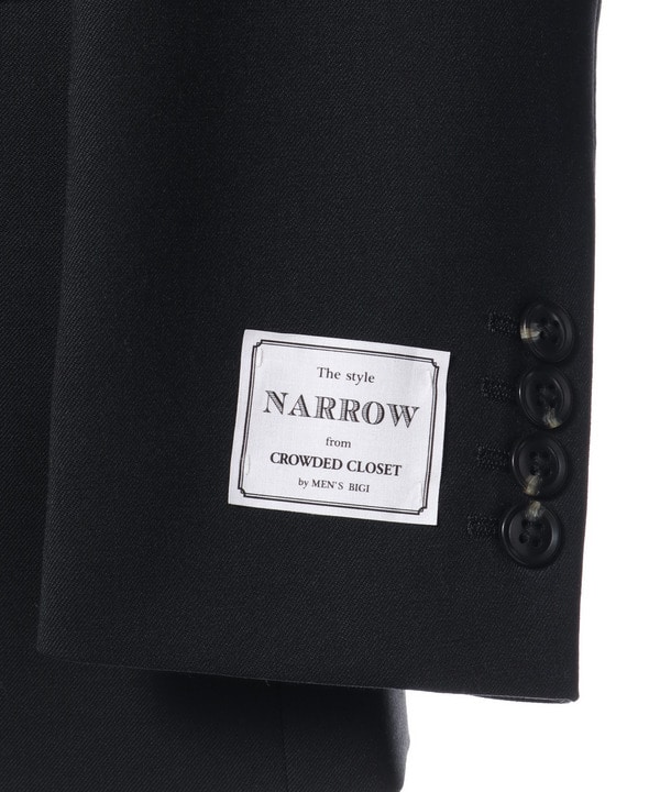 NARROW TW綾ブラックスーツ/別売りベストあり/2ピースビジネスセットアップスーツ 詳細画像 12