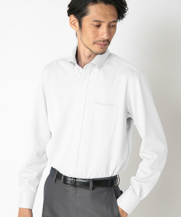 【吸水速乾】レギュラースナップボタンダウンシャツ 詳細画像 ホワイト 1