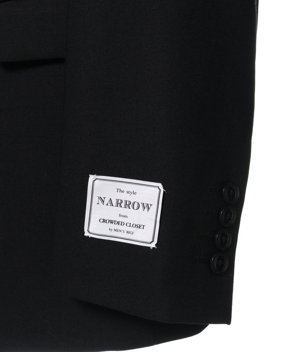 NARROW TW綾ブラックスーツ/別売りベストあり/2ピースビジネスセットアップスーツ 詳細画像 13