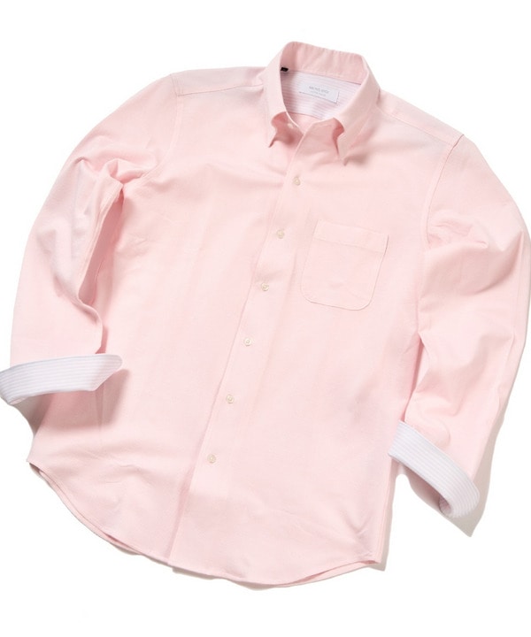 【ACTIVE TAILOR】KANEMASAピンドットジャージボタンダウンドレスシャツ 詳細画像 ピンク 1