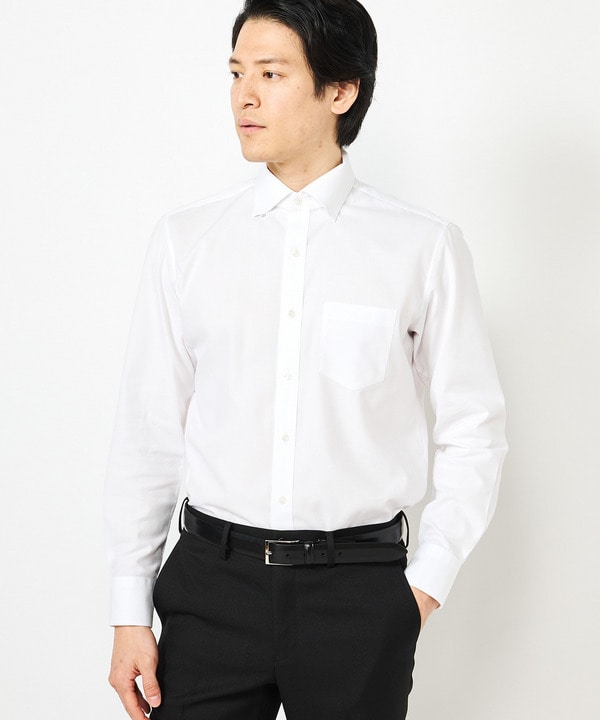 【EASY CARE(イージーケア)】レギュラースナップダウン ツイルシャツ 詳細画像 ホワイト 1