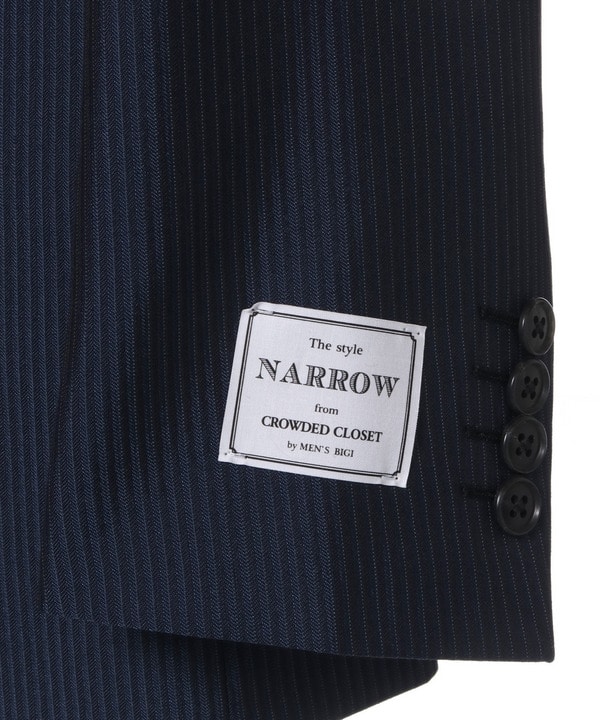 NARROW TWブライトストライプスーツ/別売りベストあり/2ピースビジネスセットアップスーツ 詳細画像 22
