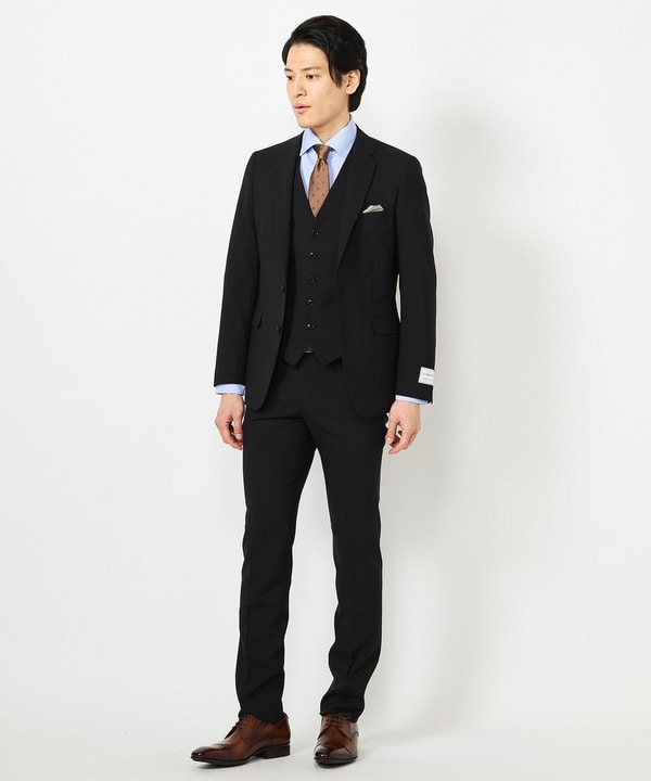 【未使用】ブラックレーベル スーツ シャドー チェック セットアップ サイズ違い別布部分ポリエステル100%