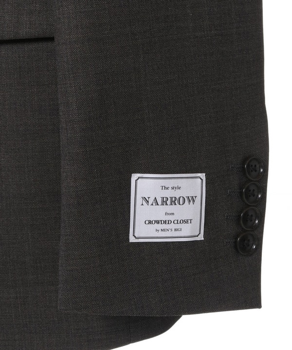 NARROW シャークスキン柄スーツ/別売りベストあり/2ピースビジネスセットアップスーツ 詳細画像 24