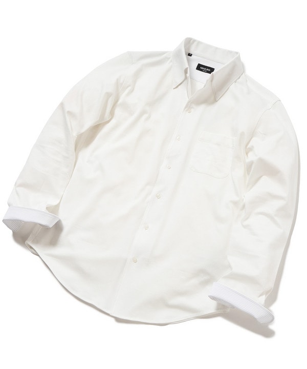 ハイゲージツイルワンピースカラーボタンダウンドレスシャツ 詳細画像 ホワイト 1