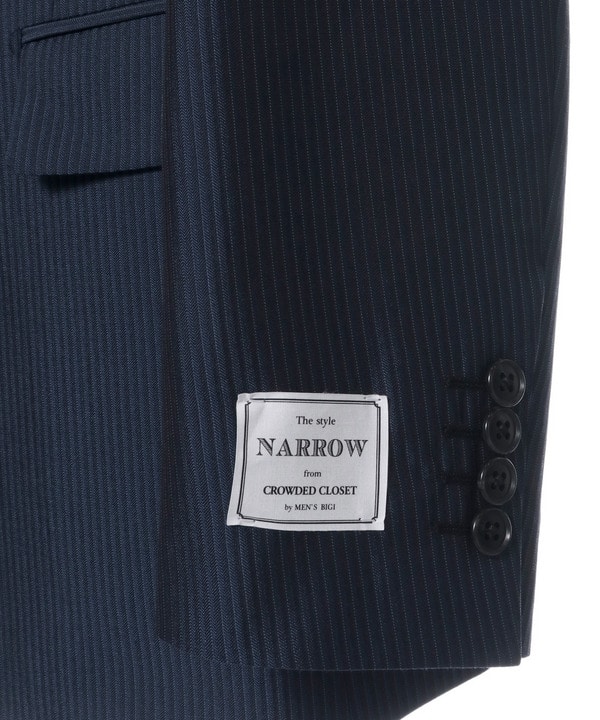 NARROW TWブライトストライプスーツ/別売りベストあり/2ピースビジネスセットアップスーツ 詳細画像 16