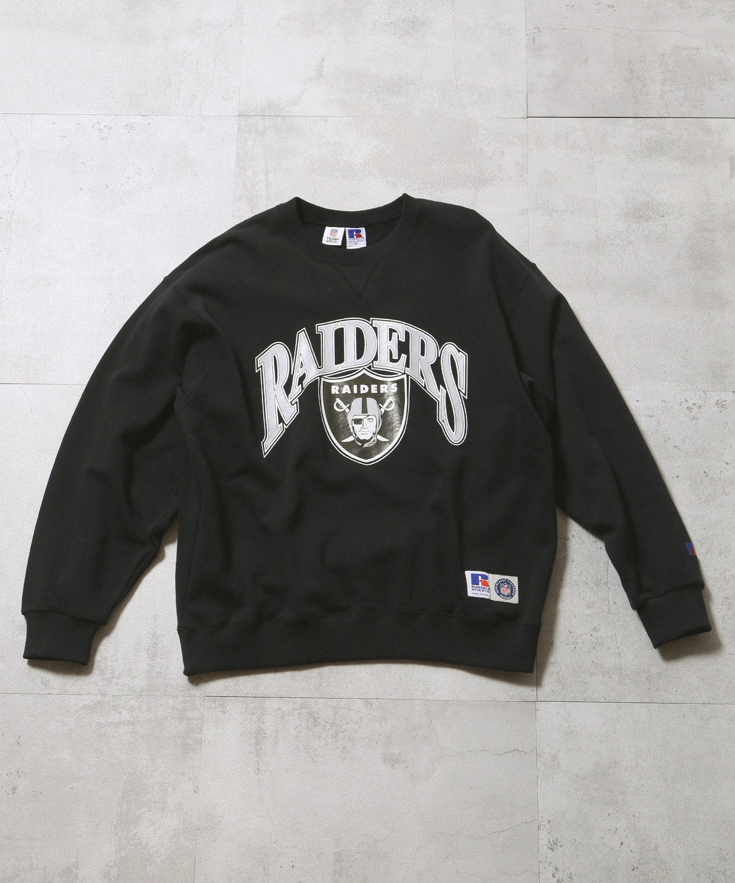 【RUSSELL ATHLETIC(ラッセル アスレチック)】NFL RAIDERS SERIFLOGO SWEAT SHIRT