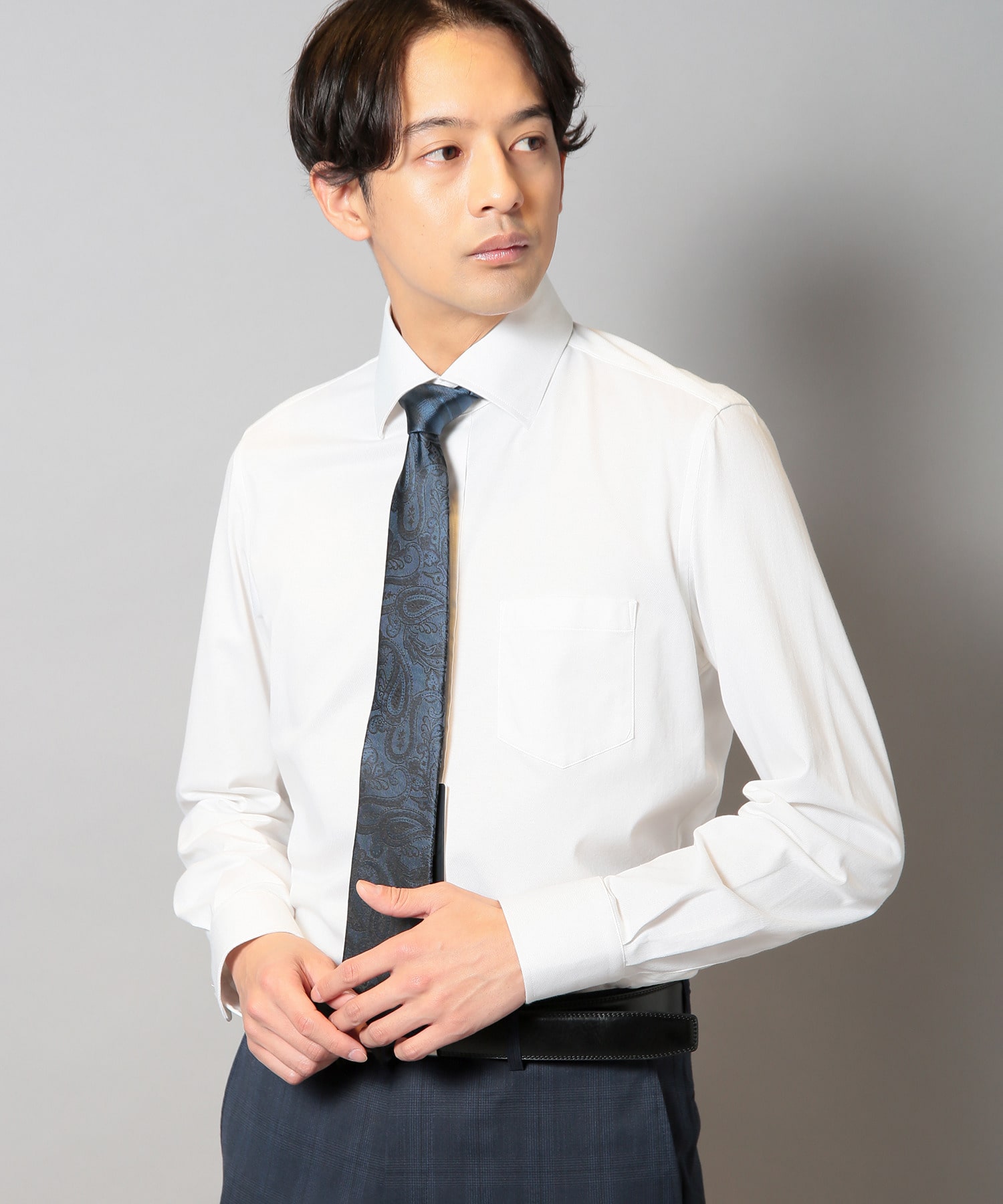 イージーケア＞DISNOTICEDツイルジャージビジネスシャツ｜メンズ