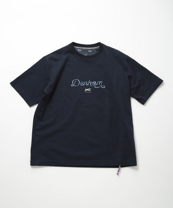 【DENHAM/デンハム】別注グラデーションロゴ刺繍Tシャツ 詳細画像 ネイビー 1