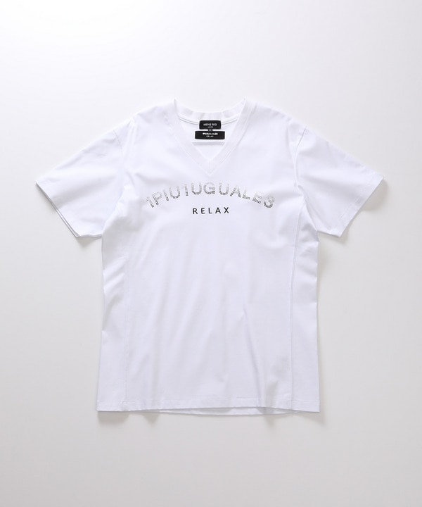 【1PIU1UGUALE3 RELAX】別注　ロゴラインストーンTシャツ 詳細画像 ホワイト 1