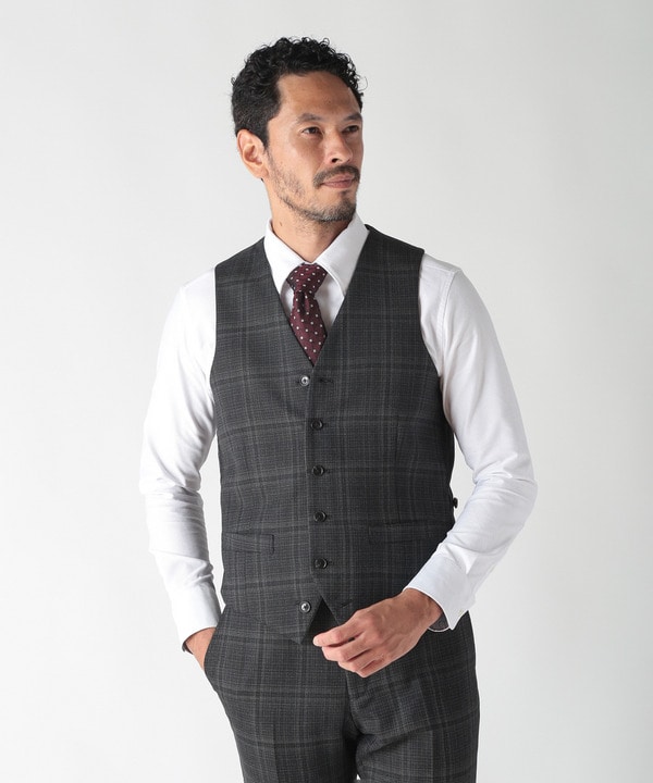 【ACTIVE TAILOR】ミックスヤーンリバーシブルチェックベスト 詳細画像 11