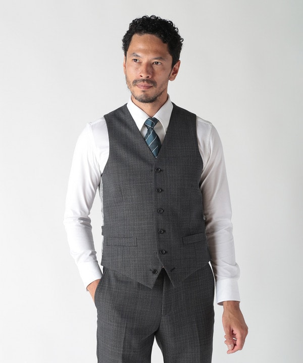 【ACTIVE TAILOR】ミックスヤーンリバーシブルチェックベスト 詳細画像 12