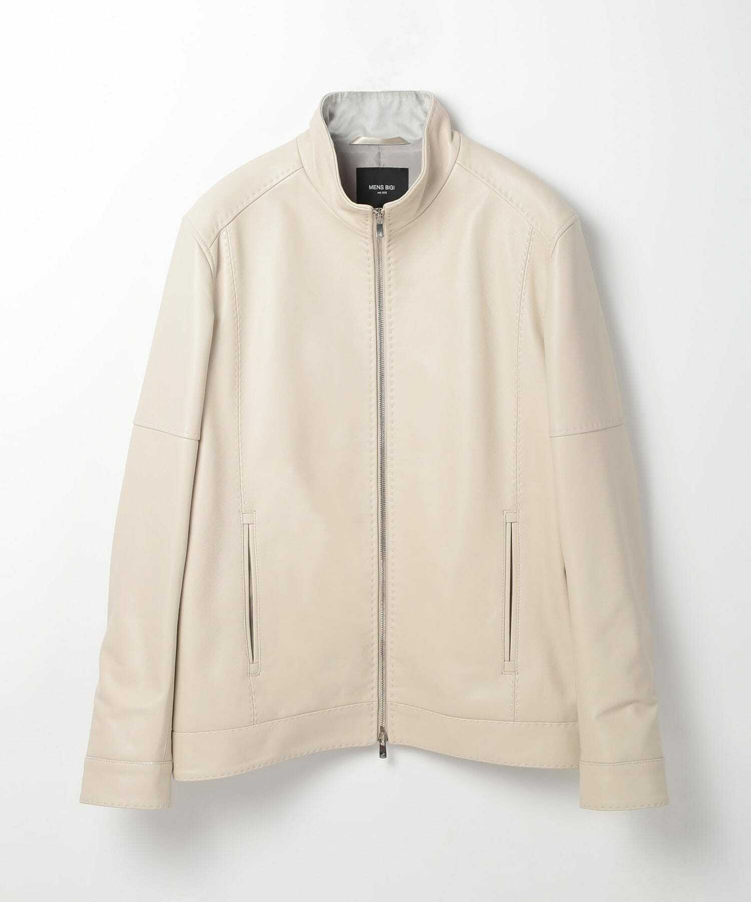 革ジャケット グレージュ L メンズ DISTINCTION MEN'SBIGI 革ジャケット グレージュ L メンズ DISTINCTION MEN'SBIGI
