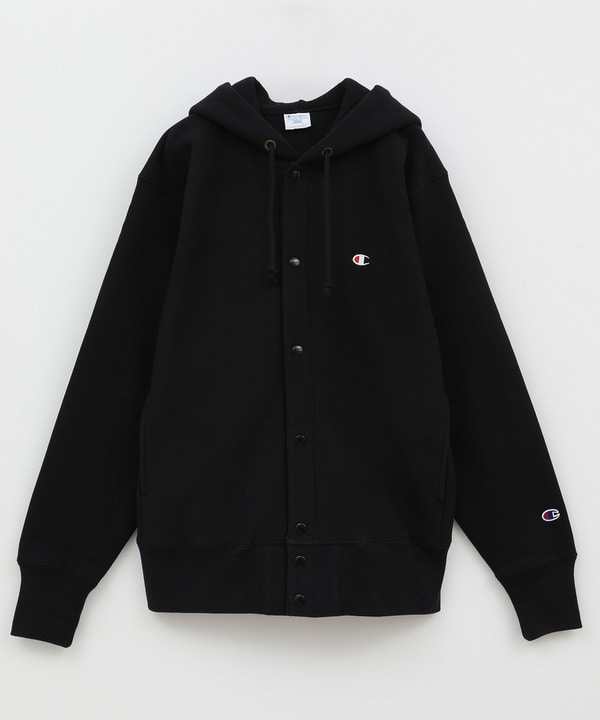 【Champion/チャンピオン】REVERSE WEAVE SNAP HOODED SWEATSHIRT 詳細画像 ブラック 1