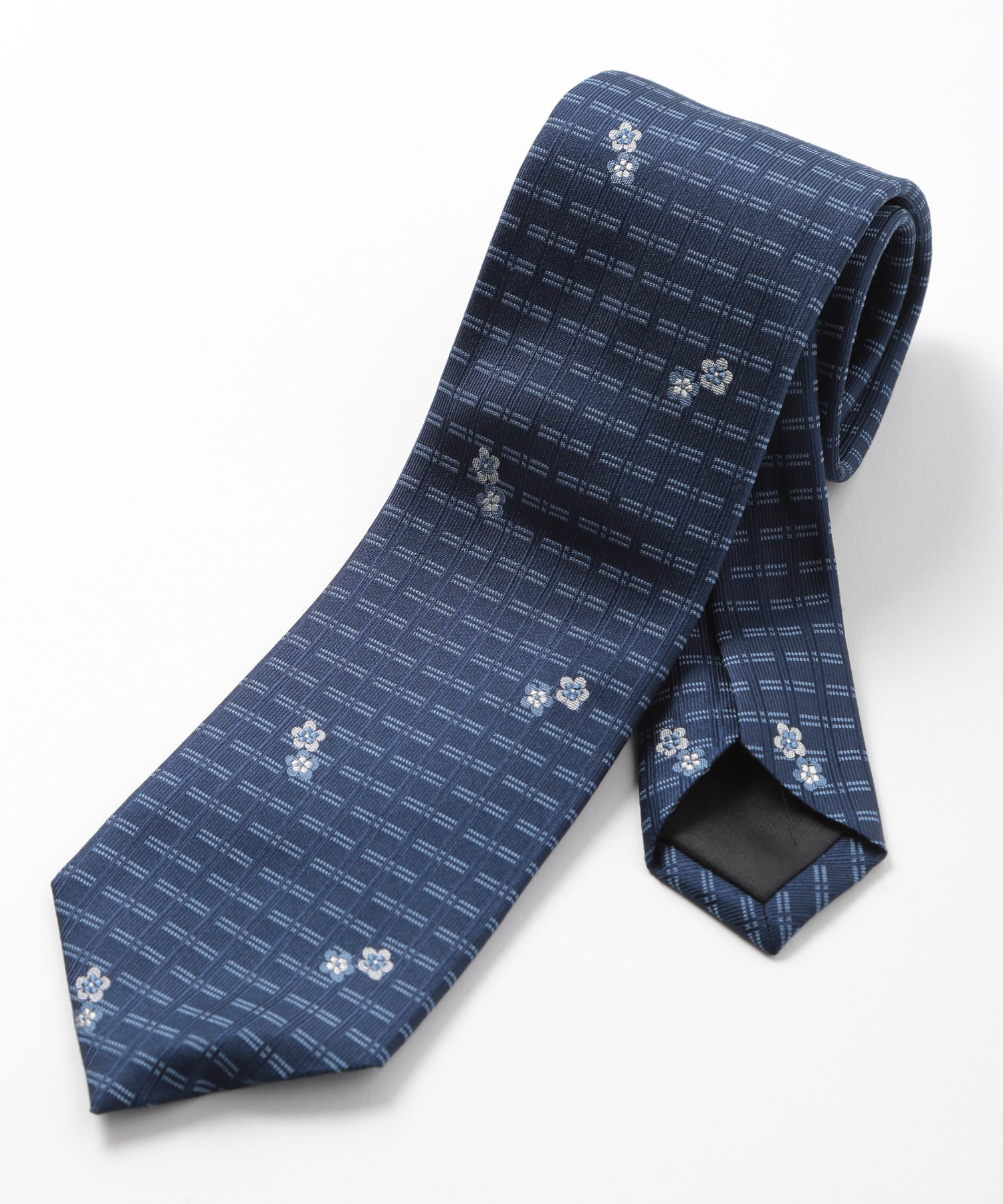 TIE YOUR TIE タイユアタイ　ネクタイ　カシミヤ　ネイビー　極美品 TIE YOUR TIE(タイユアタイ)】フィレンツェフローラル柄ネクタイ