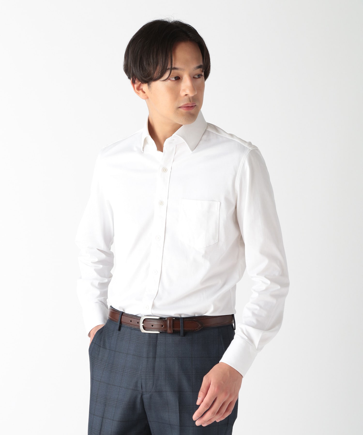 イージーケア＞DISNOTICEDツイルジャージビジネスシャツ｜メンズ