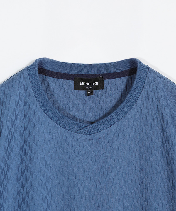 シルケット加工 変形千鳥柄リンクスTEE 詳細画像 1