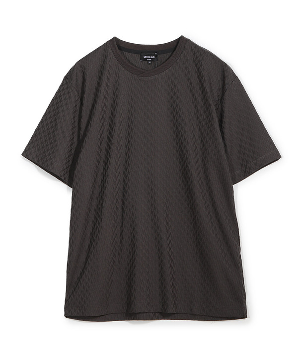 シルケット加工 変形千鳥柄リンクスTEE 詳細画像 チャコールグレー 1
