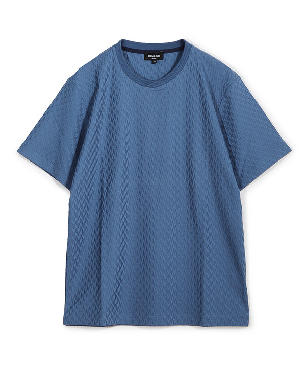 シルケット加工 変形千鳥柄リンクスTEE 詳細画像 ブルー 1