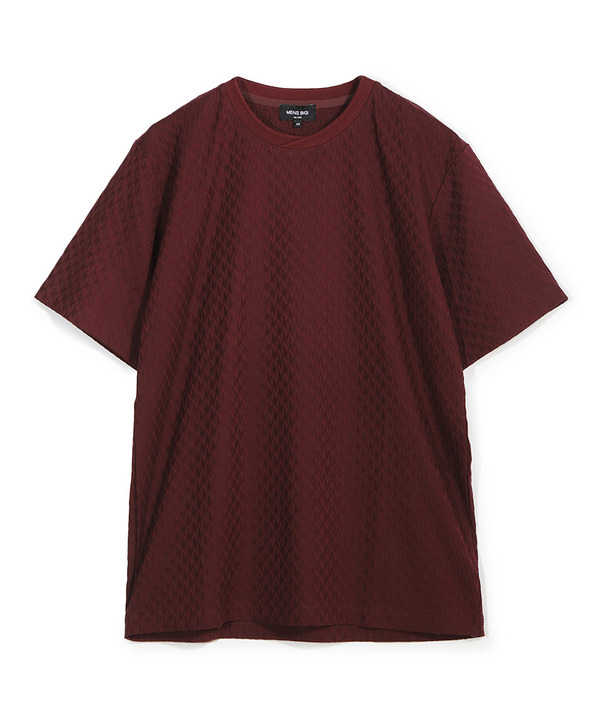 シルケット加工 変形千鳥柄リンクスTEE 詳細画像 ボルドー 1