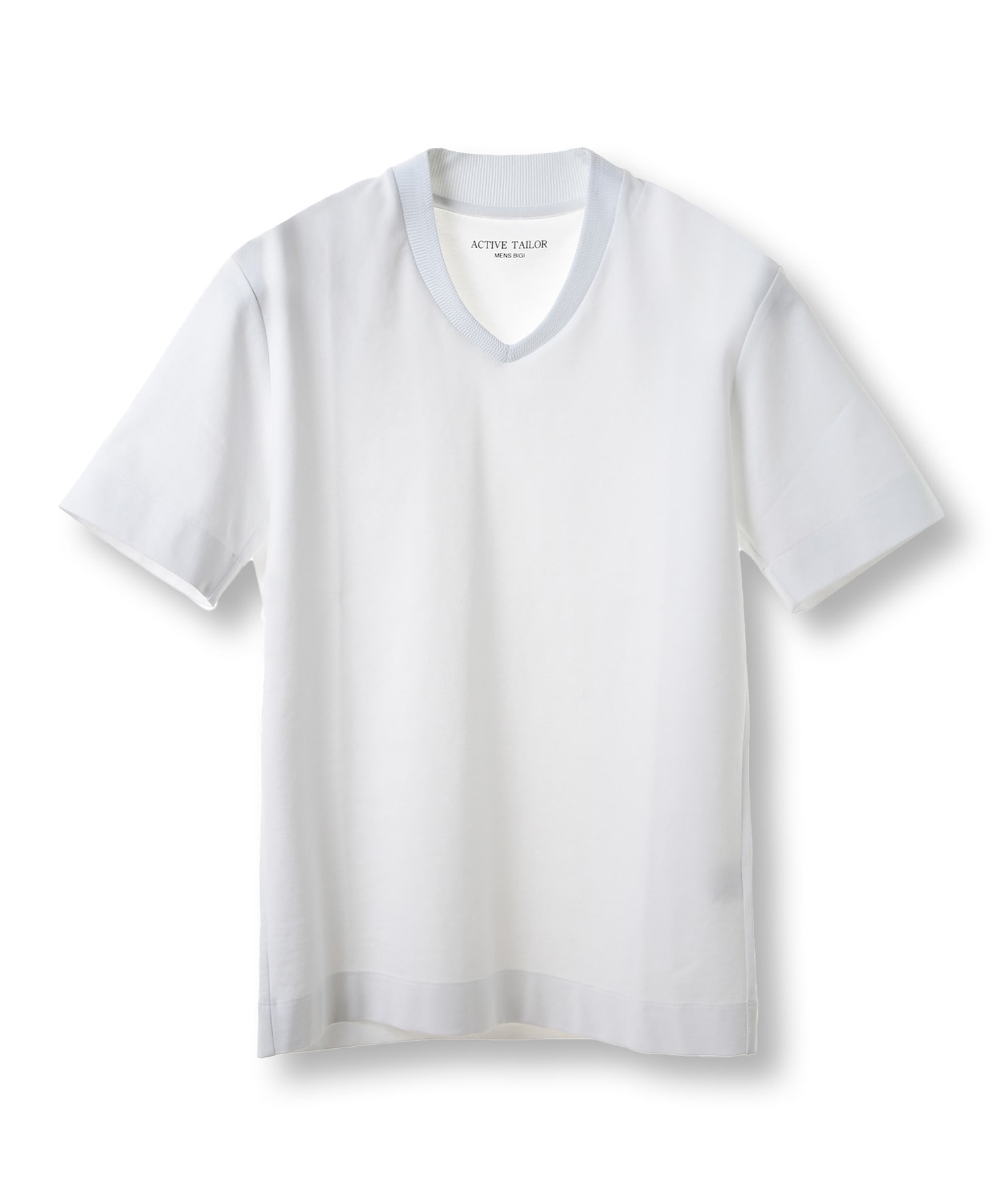 OFF-WHITE タイアコナルストライフクルネックTシャツ 【関税込】 ACTIVE TAILOR/アクティブテイラー】シルケットスムースVネックT