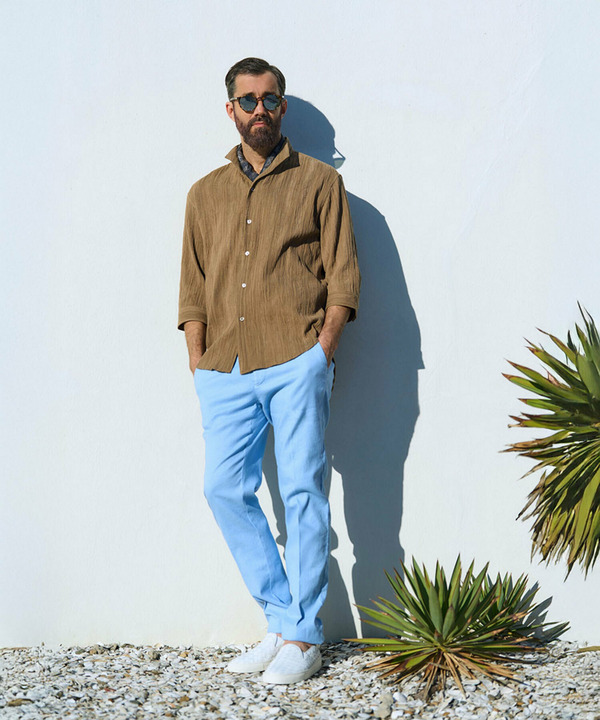 総柄シアージャカード7分袖オープンカラーシャツ 詳細画像 10