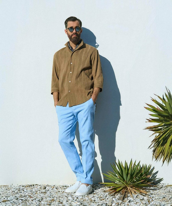 総柄シアージャカード7分袖オープンカラーシャツ 詳細画像 19