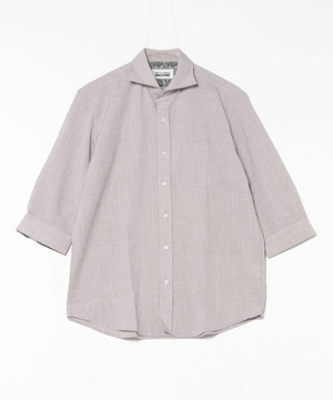 麻調ポリエステル 7分袖シャツ