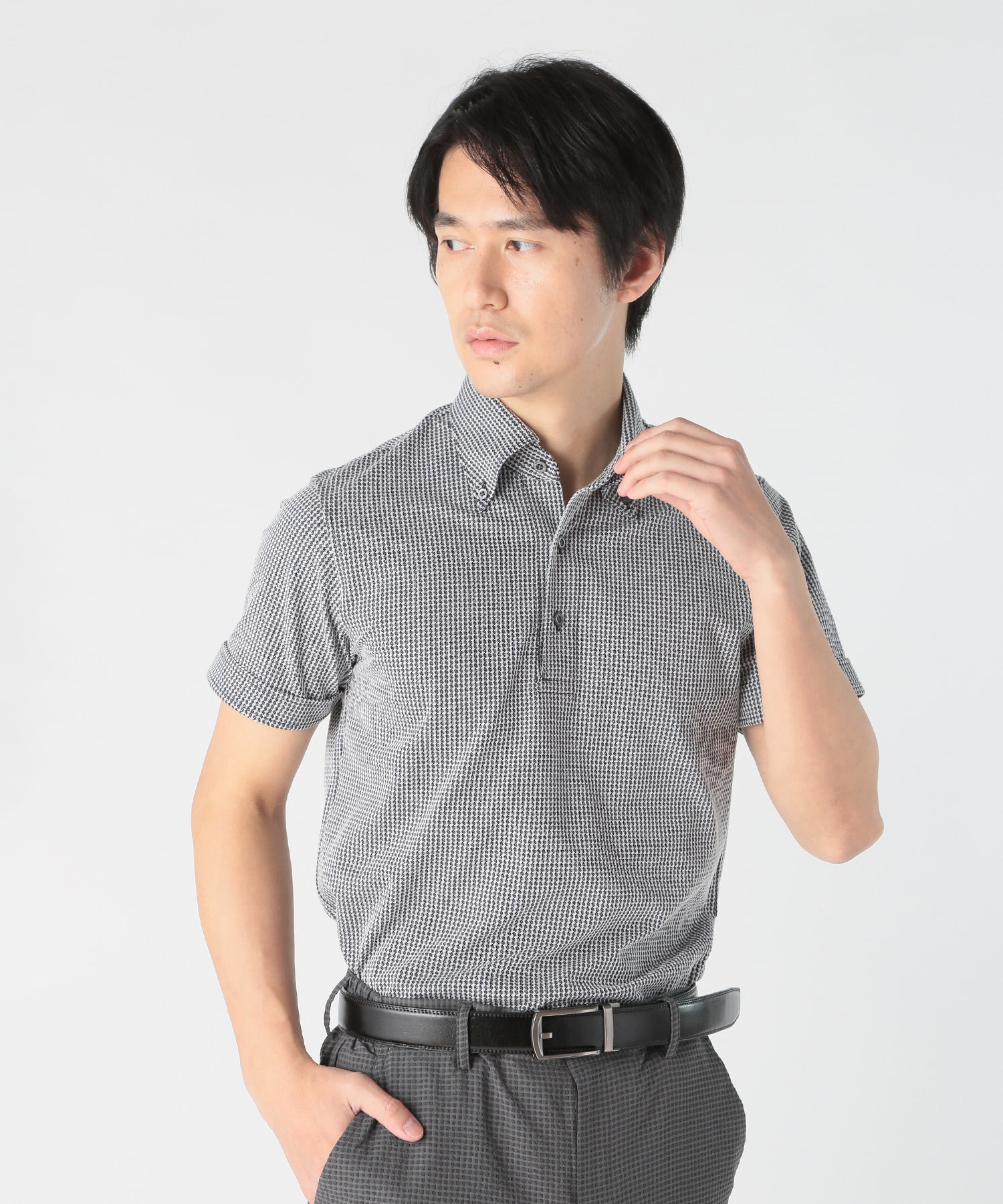 千鳥柄ジャカードニットジャージポロ｜メンズファッション通販 MEN'S
