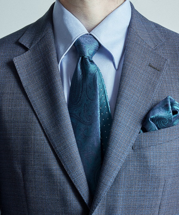 シャドーペイズリー×ドット柄シルクネクタイ 詳細画像 6