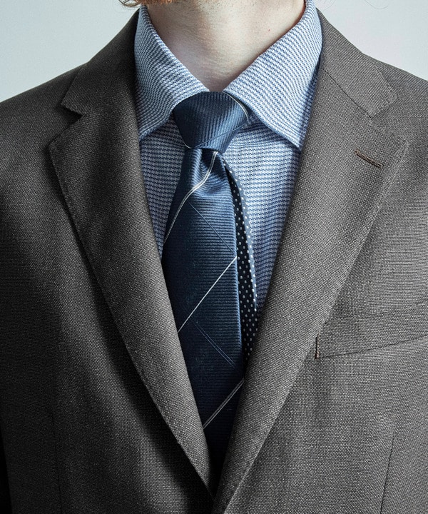チェック×ドット柄シルクネクタイ 詳細画像 4