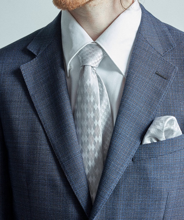 変形アーガイル×シャドー千鳥柄シルクネクタイ 詳細画像 3