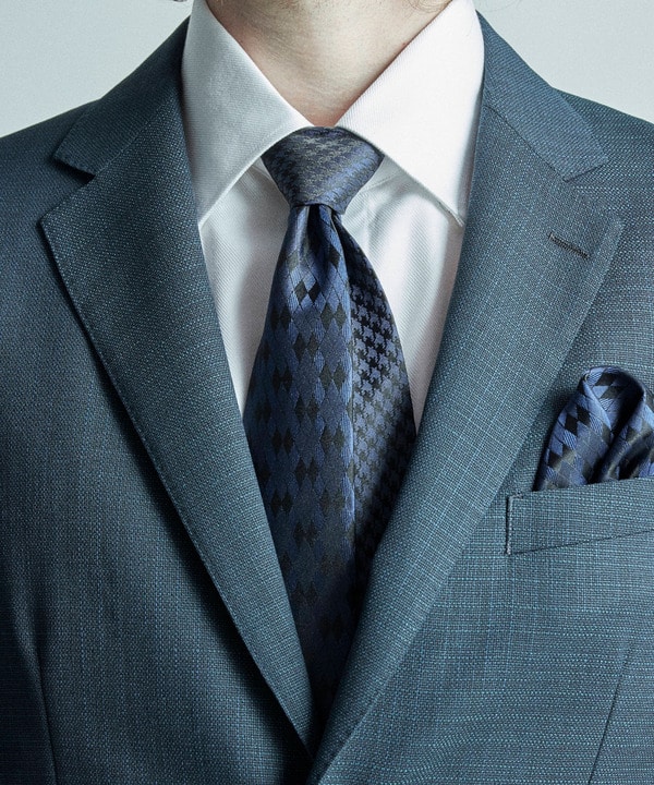 変形アーガイル×シャドー千鳥柄シルクネクタイ 詳細画像 5