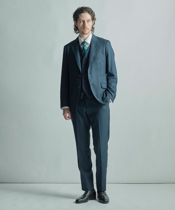 シャドーペイズリーストライプ×ピンドット柄シルクネクタイ 詳細画像 10