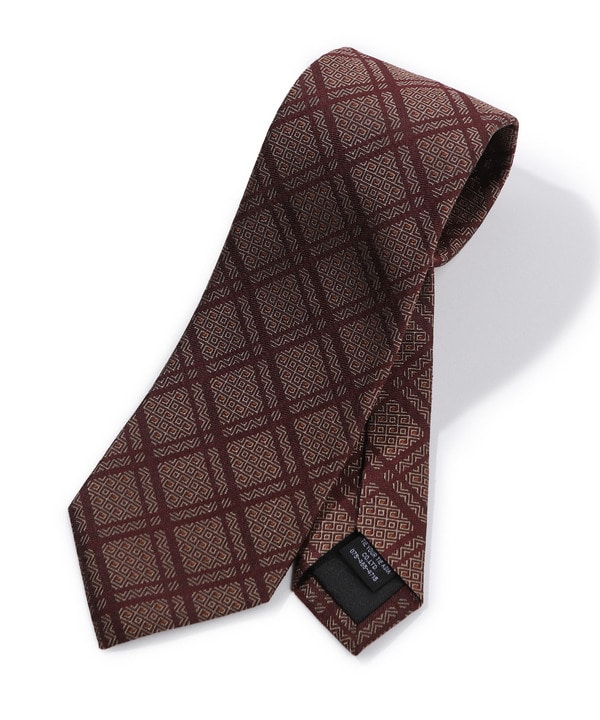 【TIE YOUR TIE/タイユアタイ】ヴィンテージチェック柄ネクタイ 詳細画像 ボルドー 1